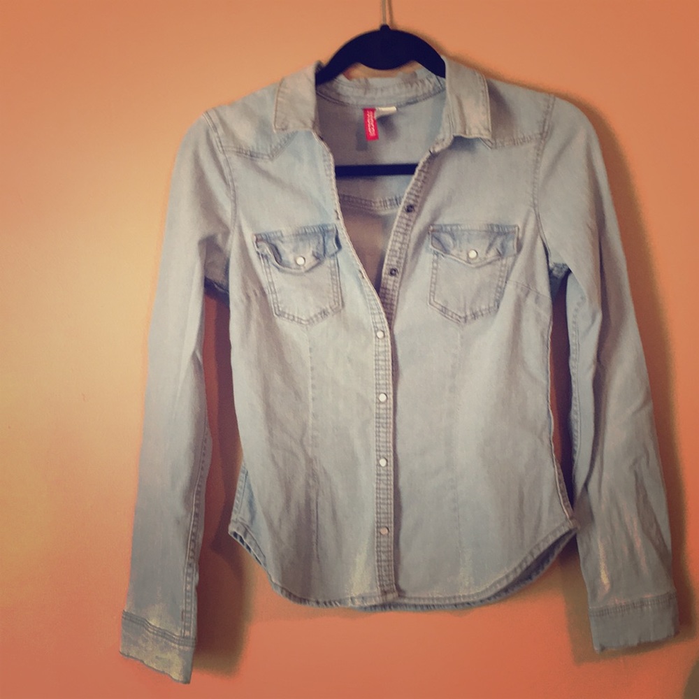 Western denim button down